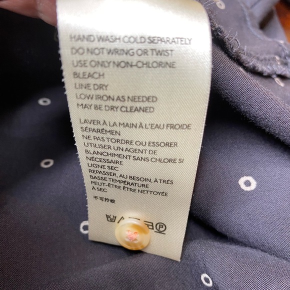 Maeve by Anthropologie Tunic Button Down Blouse Sz XS Black & White Circles - Picture 14 of 15